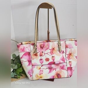 Guess Floral Pink and Cream Tote Bag